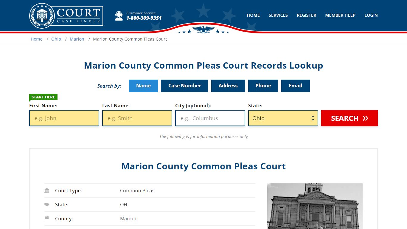 Marion County Common Pleas Court Records Lookup